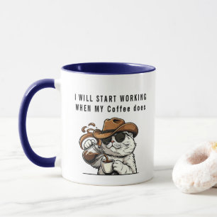 Moderne lustige Typografie Kaffeetassen Cowboy Gie