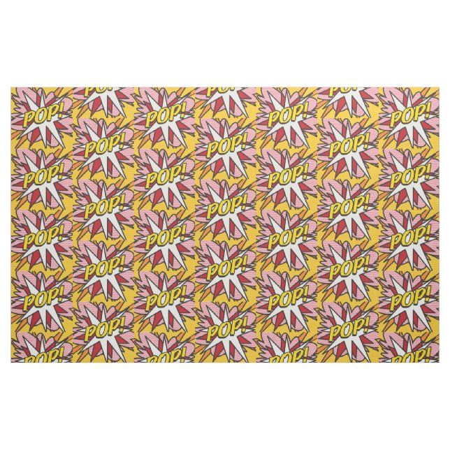 Moderne lustige typografische Comic-POP-Pattern Stoff (Fat Quarter (45,7 x 55,9 cm))