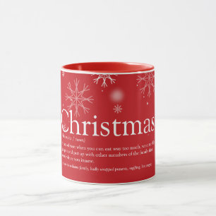 Moderne lustige Weihnachts-Schneeflocken-Familien- Tasse