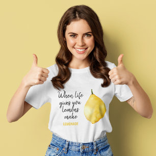 Moderne lustige Zitronengelb Zitat T-Shirt
