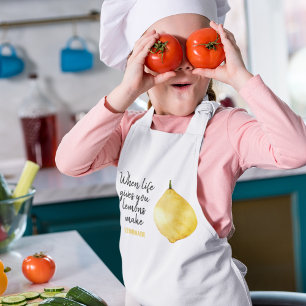 Moderne lustige zitronengelbe Anführungszeichen Kinderschürze