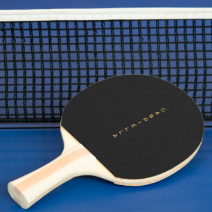 Moderne Luxe Black Paper Texture & Gold Name Tischtennis Schläger