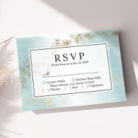 Moderne Luxe Gold Flecks Aquamarine Nebelhochzeit