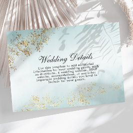 Moderne Luxe Gold Flecks Aquamarine Nebelscheindet Begleitkarte