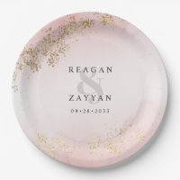 Moderne Luxe Gold Flecks Blush Pink Mist Hochzeit