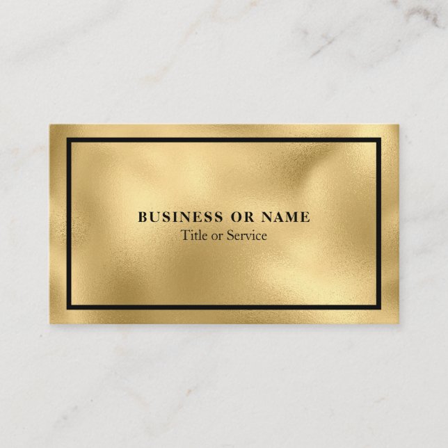 Moderne Luxe Imitate Gold Foil Metallic Business C Visitenkarte (Vorderseite)