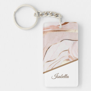 Moderne Luxe Marble Rose Gold Schlüsselanhänger