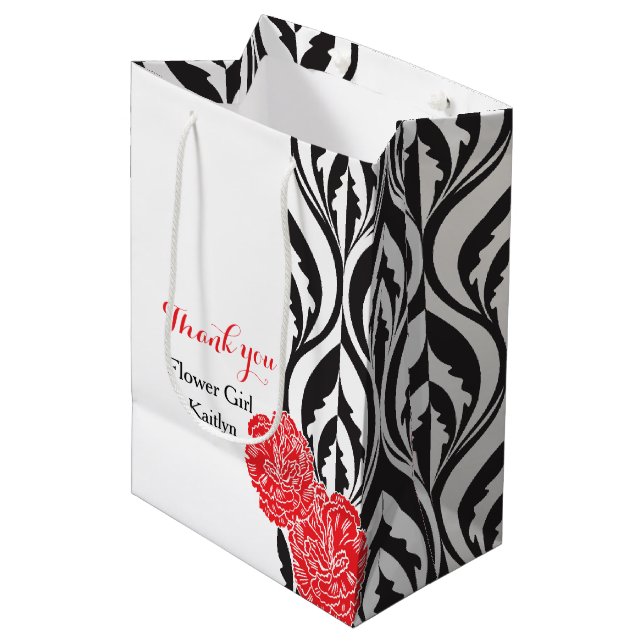 Moderne luxuriöse Hochzeitsgeschenk Blume Girl Gou Mittlere Geschenktüte (Vorderseite Schrägansicht)