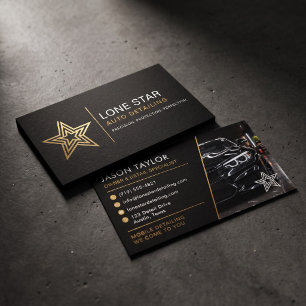 Moderne Luxus-Autodetailing-Bold-Star-Logo Visitenkarte