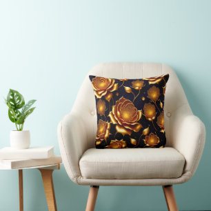 Moderne Luxus Big Gold Rose Collection Kissen