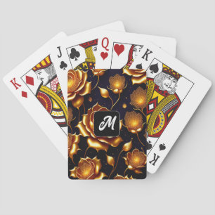 Moderne Luxus Big Gold Rose Collection Spielkarten