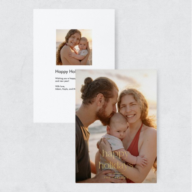 Moderne Luxus-Folie Foto Frohe Feiertage Karte (Von Creator hochgeladen)