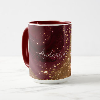 Moderne Luxus Gold Burgund Sammlung Tasse