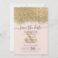 Moderne Luxus Gold Pink Glitzer Confetti Wedding