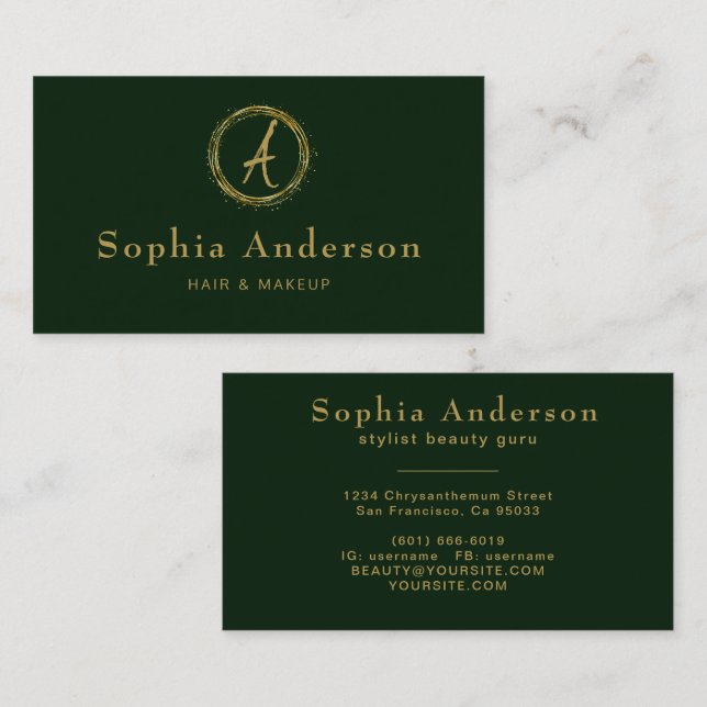 Moderne Luxus Golden & Black Business Card Visitenkarte (Vorne/Hinten)