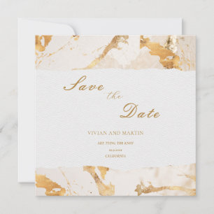 Moderne Luxus Goldene Abstrakte Save-The-Date-Kart Einladung