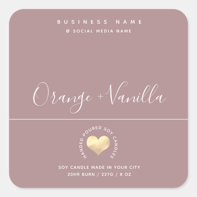 Moderne Luxus-Goldherz-Typografie Quadratischer Aufkleber (Vorderseite)