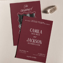 Moderne Luxus-Hochzeit in Burgundrot im Stil des a