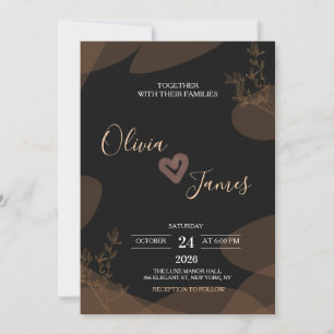 Moderne Luxus-Hochzeitseinladung in Schwarz und Go Einladung
