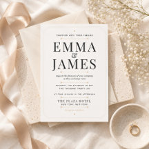 Moderne Luxus-Hochzeitseinladung mit Serifenschrif