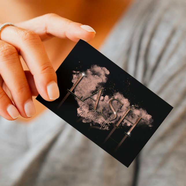 moderne Luxus-Laser-Künstler Rose Gold Typografie Visitenkarte (Von Creator hochgeladen)