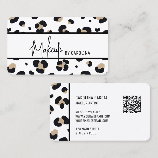 Moderne Luxus Makeup Artist Business Card Visitenkarte (Vorne/Hinten)
