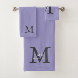 Moderne Luxus-Monogramm-Farbabstimmung Badhandtuch Set