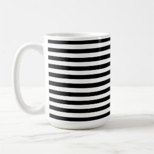 Moderne Luxus Schwarz-Weiß Streifen Muster Kaffeetasse