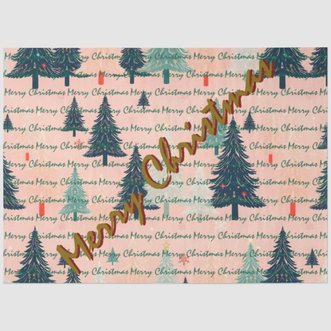 Moderne Luxus-Weihnachtsbäume Seidenpapier (Vorderseite)