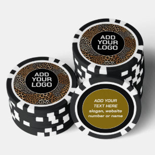 Moderne Luxus Weiße Leopard Elegante Kollektion Pokerchips