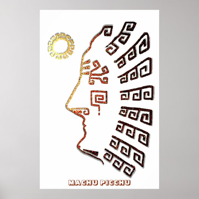 Moderne Machu Picchu-Silhouette Poster (Vorne)