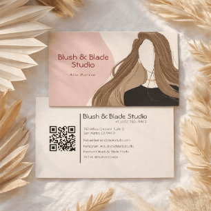 Moderne Mädchen Haar Illustration Friseur Salon Visitenkarte