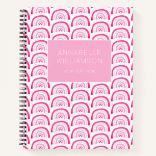 Moderne Mädchen Rosa Regenbogenmuster Notizbuch
