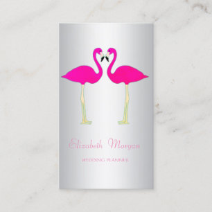 Moderne Mädchenhaft Lustige,Rosa Flamingos Verlieb Visitenkarte