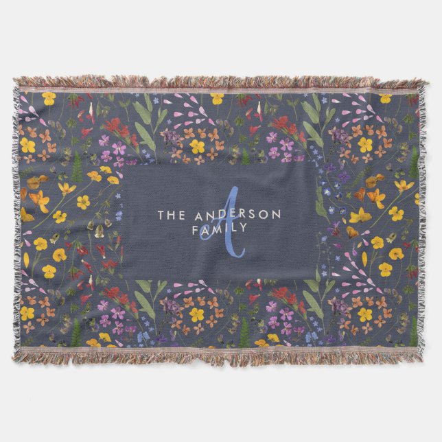 Moderne mädchenhafte, farbenfrohe Erstmarineblau Decke (Vorderseite)