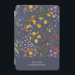 Moderne mädchenhafte, farbenfrohe Erstmarineblau iPad Mini Hülle<br><div class="desc">Moderne mädchenhafte farbenfrohe und marineblau personalisierte Initial-und Name einfach klassische Handy Gehäuse Design.</div>