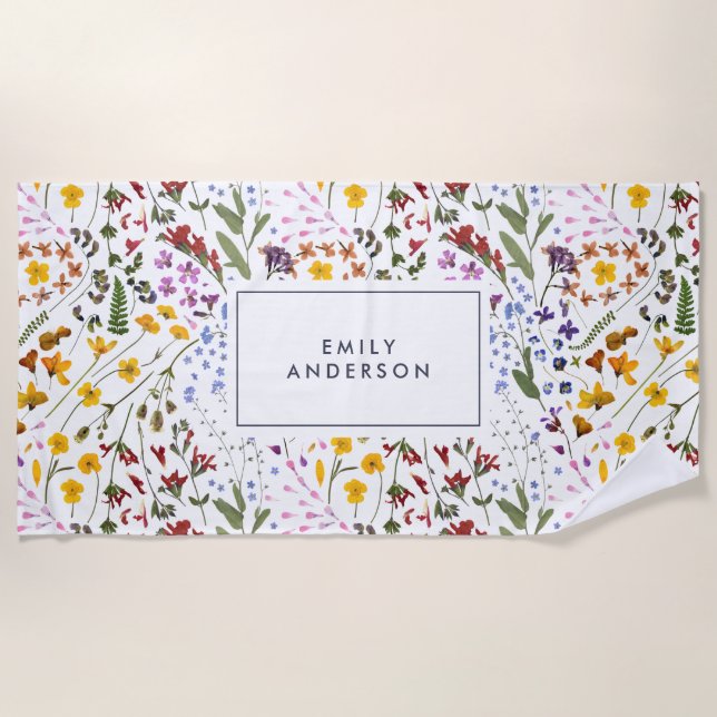 Moderne mädchenhafte, farbenfrohe Erstmarineblau Strandtuch (Vorderseite)