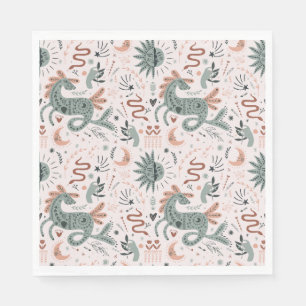 Moderne mädchenhafte Geburtstagsform Trendy pink Serviette