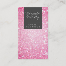 Moderne mädchenhafte Imitate rosa Glitzer Bokeh Ev Visitenkarte