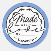 Moderne 'Made with Love'-Kreis-Label-Aufkleber