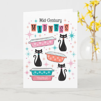 Moderne Madness Card Pyrex Cats Kitsch Karte