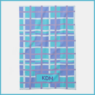Moderne Madras Lila und blau Geschirrtuch