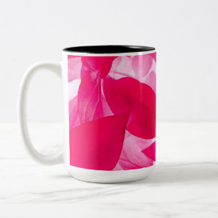 Moderne Magenta-Blatt-Grafik Keramik-Kaffeetasse Zweifarbige Tasse