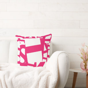Moderne Magenta-Pink abstrakte geometrische Graffi Kissen
