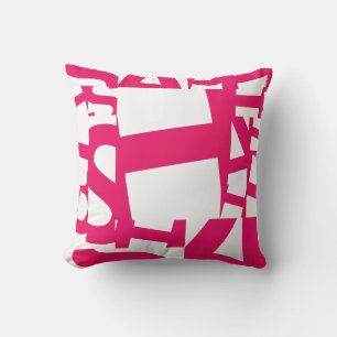 Moderne Magenta-Pink abstrakte geometrische Graffi Kissen