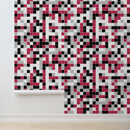 Moderne Magenta Schwarz Grau Geometrisch Tapete