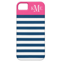 Moderne Magentrosa Marinestreifen mit kundenspezif