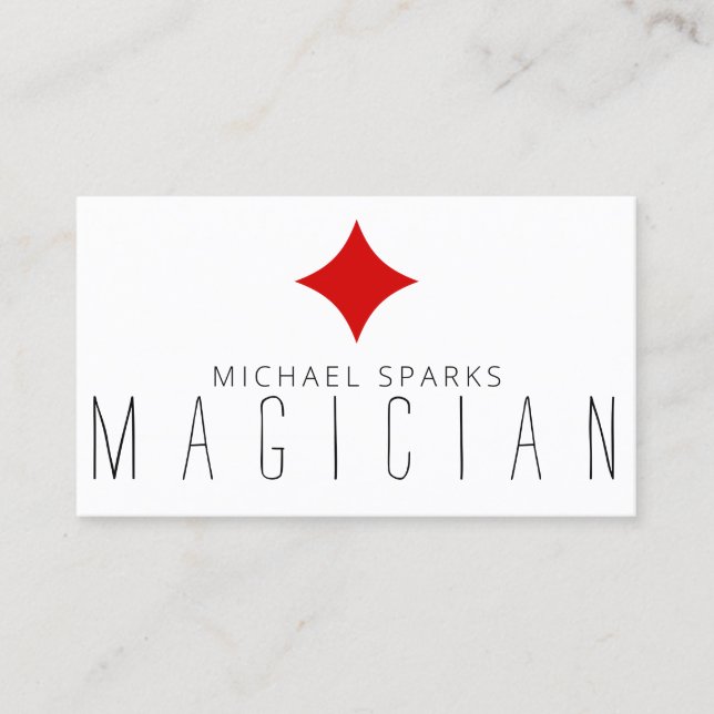 Moderne Magician Card Poker Unterhaltung Visitenkarte (Vorderseite)