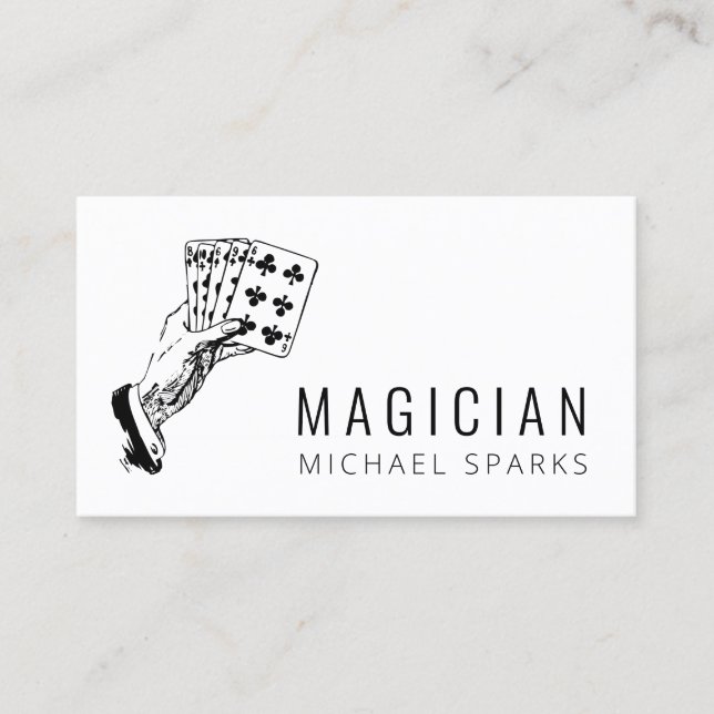 Moderne Magician Card Poker Unterhaltung Visitenkarte (Vorderseite)
