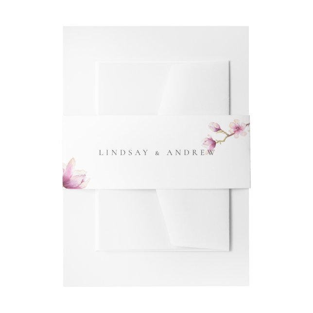 Moderne Magnolia Hochzeitsfeier Einladungsbanderole (Vorderseite Beispiel)